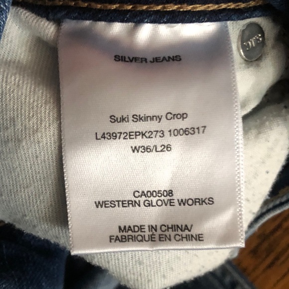 Silver Jeans Women's Cropped Blue Denim - Picture 2 of 5